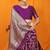 Dark purple banarasi silk blend saree with rich zari floral weaving