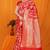Red banarasi silk blend saree with rich zari floral weaving