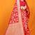 Red banarasi silk blend saree with rich zari floral weaving