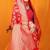 Red banarasi silk blend saree with rich zari floral weaving