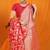 Red banarasi silk blend saree with rich zari floral weaving