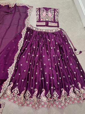 Purple sequin thread lehenga Choli 7