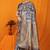 Slate grey banarasi silk blend saree with rich zari floral weaving