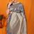 Slate grey banarasi silk blend saree with rich zari floral weaving