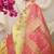 Yellow banarasi silk blend saree with rich zari woven border