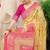 Yellow banarasi silk blend saree with rich zari woven border