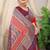 Red banarasi silk blend saree with rich zari woven border