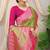 Light green banarasi silk blend saree with rich zari woven border