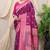Purple banarasi silk blend saree with rich zari woven border