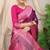 Purple banarasi silk blend saree with rich zari woven border