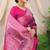 Purple banarasi silk blend saree with rich zari woven border