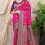 Rani pink banarasi silk blend saree with rich zari woven border