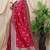 Maroon banarasi silk blend saree with rich zari woven border