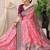 Baby pink banarasi silk blend saree with rich zari woven border