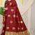 Maroon banarasi silk blend saree with zari buttas & green zari border
