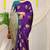 Purple banarasi silk blend saree with zari buttas & green zari border