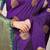 Purple banarasi silk blend saree with zari buttas & green zari border