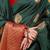 Bottle green banarasi silk blend saree with zari buttas & green zari border