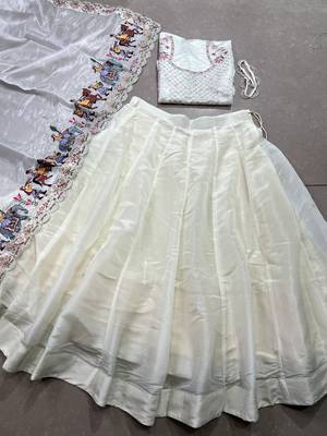 Raspberry Radiance Sequined & Thread Embroidered Chaniya Choli with Lace Detailing 7