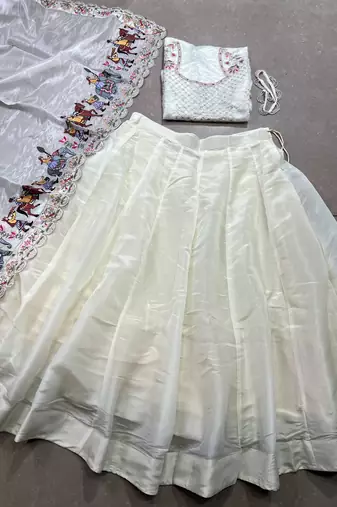Raspberry Radiance Sequined & Thread Embroidered Chaniya Choli with Lace Detailing