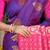 Purple banarasi silk blend saree with  zari butta & rani pink woven border