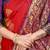 Red banarasi silk blend saree with  zari butta & purple woven border