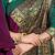 Dark purple banarasi silk blend saree with  zari butta & bottle green woven border