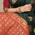 Bottle green banarasi silk blend saree with  zari butta & maroon woven border