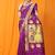 Magenta purple paithani silk blend saree with gold zari border & peacock pallu