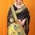 Black paithani silk blend saree with gold zari border & peacock pallu