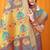 Grey paithani silk blend saree with gold zari border & peacock pallu
