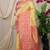 Light yellow banarasi silk blend saree with pink zari border & brocade blouse