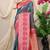 Slate grey banarasi silk blend saree with magenta pink zari border & brocade blouse