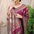 Wine banarasi silk blend saree with rich zari woven border
