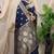 Navy blue banarasi silk blend saree with rich zari woven border