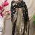 Black banarasi silk blend saree with rich zari woven border