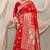 Red banarasi silk blend saree with rich zari woven border