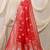 Red banarasi silk blend saree with rich zari woven border
