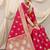 Rani pink banarasi silk blend saree with rich zari woven border