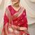 Rani pink banarasi silk blend saree with rich zari woven border