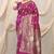 Magenta purple banarasi silk blend saree with rich zari woven border