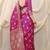 Magenta purple banarasi silk blend saree with rich zari woven border
