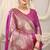 Magenta purple banarasi silk blend saree with rich zari woven border