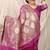 Magenta purple banarasi silk blend saree with rich zari woven border