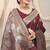 Maroon banarasi silk blend saree with rich zari woven border