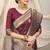 Maroon banarasi silk blend saree with rich zari woven border