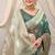 Sea green banarasi silk blend saree with rich zari woven border