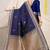 Navy blue banarasi silk blend saree with zari border & woven buti design