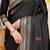 Black banarasi silk blend saree with zari border & woven buti design