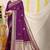 Purple banarasi silk blend saree with zari border & woven buti design